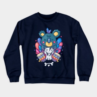 koala playing drums cartoon Crewneck Sweatshirt